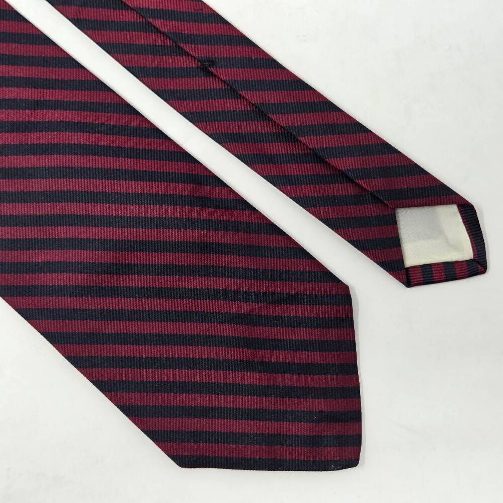 BROOKS BROTHERS MAKERS SILK TIE NAVY BLUE RED REPP STRIPE VINTAGE 3.5" X 56"